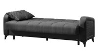 Sofa 3-Sitzer Schlafsofa RIVER in dunkelgrau schwarz 220x83