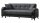 Sofa 3-Sitzer Schlafsofa RIVER in dunkelgrau schwarz 220x83