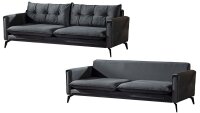 Sofa 3-Sitzer SAN DIEGO Polstercouch anthrazit inkl. Kissen