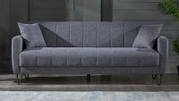 Sofa 3-Sitzer BOLERNO Bettfunktion Bettkasten grau 216x85