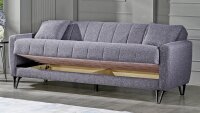 Sofa 3-Sitzer BOLERNO Bettfunktion Bettkasten grau 216x85