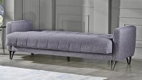 Sofa 3-Sitzer BOLERNO Bettfunktion Bettkasten grau 216x85