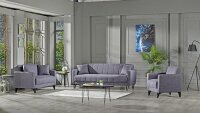 Sofa 3-Sitzer BOLERNO Bettfunktion Bettkasten grau 216x85