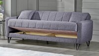 2-Sitzer Sofa BOLERNO Bettfunktion Bettkasten grau 146x85