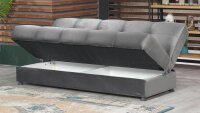 3-Sitzer Sofa ALONSO Bettfunktion Stauraum in grau 195x76