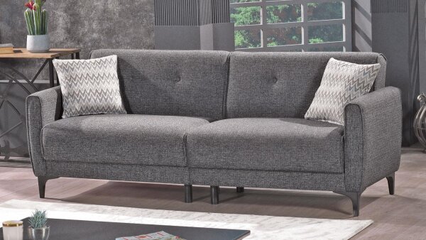 3-Sitzer Sofa Schlafsofa PRATICA Couch mit Bettfunktion grau