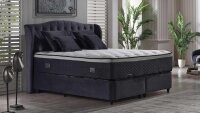 Boxspringbett Doppelbett INDIGO in grau inkl. Topper 180x200