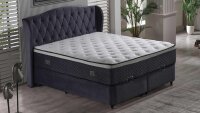 Boxspringbett Doppelbett INDIGO in grau inkl. Topper 180x200