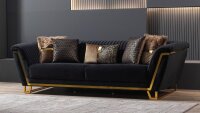 3-Sitzer Sofa LUGARO Couch anthrazit inkl. Zierkissen