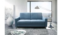 Schlafsofa ALL FLEX Sofa Stoff hellblau mit Matratze 190 cm