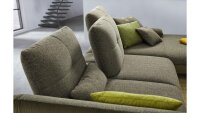 Ecksofa DOVER L-Sofa Stoff olive khaki Sitztiefenverstellung