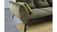 Ecksofa DOVER L-Sofa Stoff olive khaki Sitztiefenverstellung