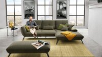 Ecksofa DOVER L-Sofa Stoff olive khaki Sitztiefenverstellung