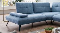 Ecksofa DOVER L-Sofa Stoff eisblau blau Sitztiefenverstellung