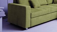 Ecksofa ALLROUND System Stoff grün Schlaffunktion 231 cm