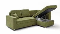 Ecksofa ALLROUND System Stoff grün Schlaffunktion 231 cm